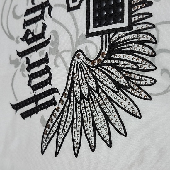 HARLEY DAVIDSON MOTORCYCLE 2010-2012 STUDDED BAR & SHIELD WINGS TEE-SHIRT LARGE - Picture 3 of 16